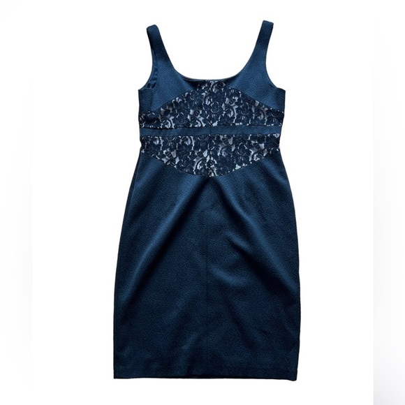 David Meister Black & nude lace detail sleeveless formal cocktail dress size 10 - Picture 2 of 9